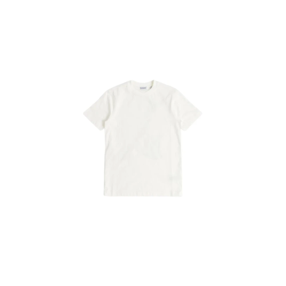 Burberry Vos Katoenen T-shirt met Handgetekend Motief White Heren