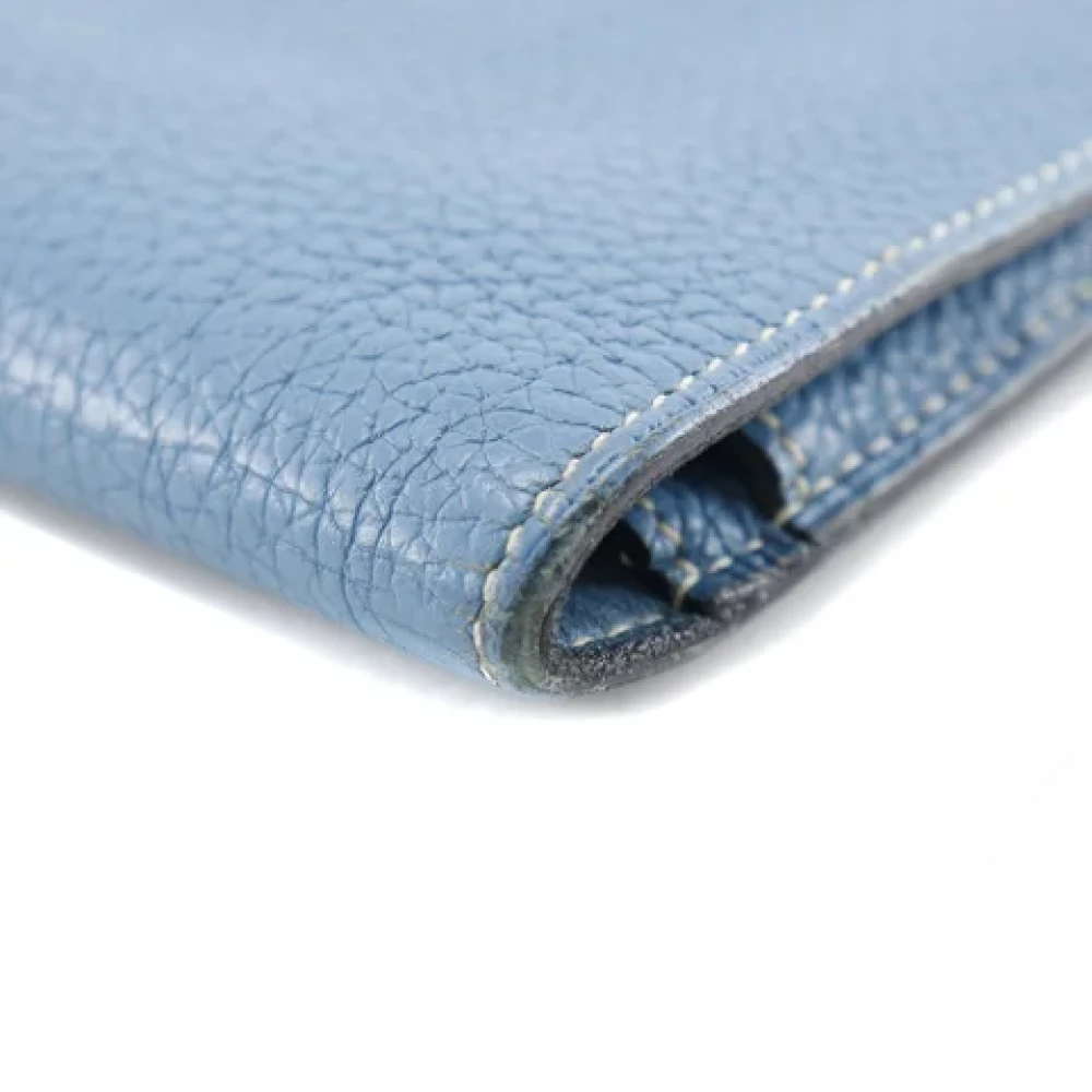Hermès Vintage Pre-owned Leather wallets Blue Dames