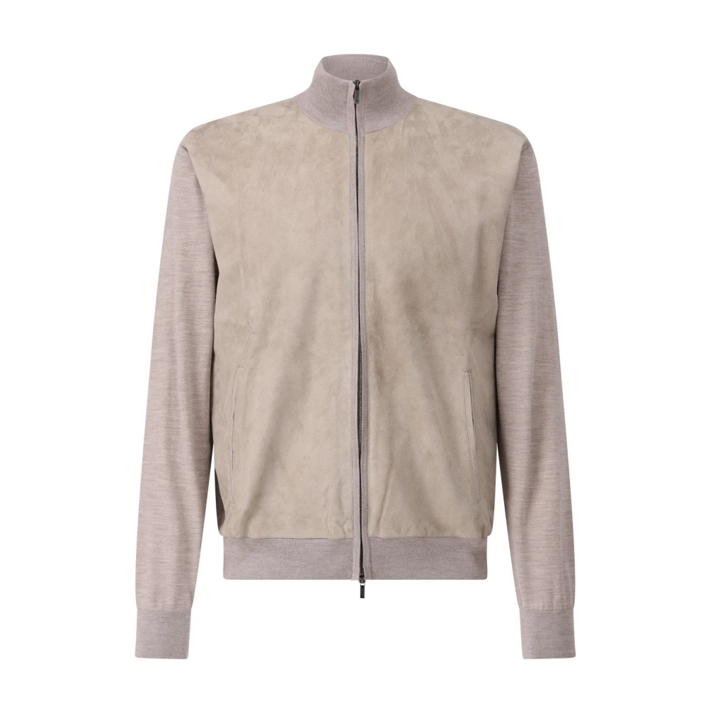 Maurizio Baldassari Luxe wol en suède jas Gray Heren