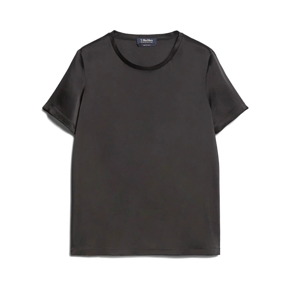 Max Mara Zwarte zijden T-shirt Elegant Stijl Black Dames