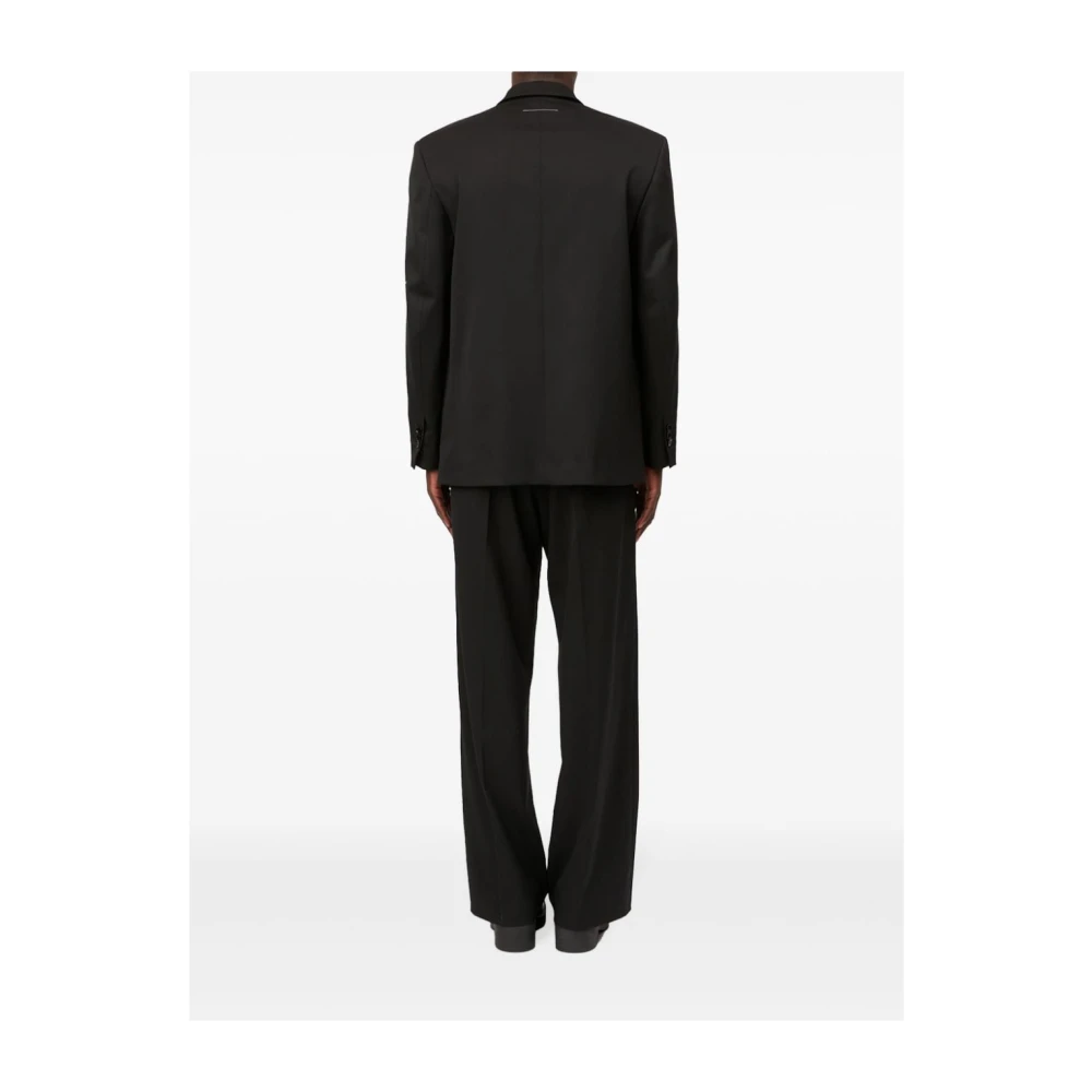MM6 Maison Margiela Zwarte wollen blend enkelrijig jasje Black Heren
