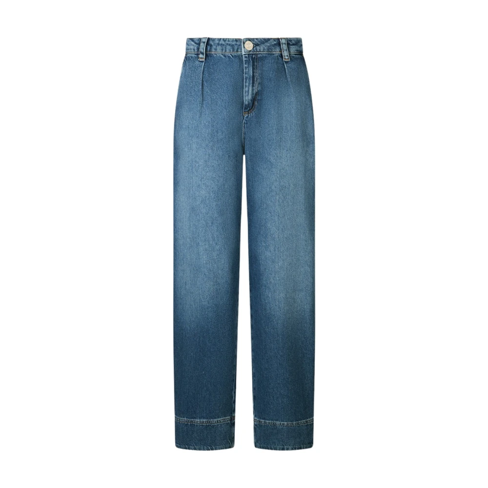 Liu Jo Femme Bleu Jeans, Taille: W27 Jeans Droits À Plis Sur Le Devant