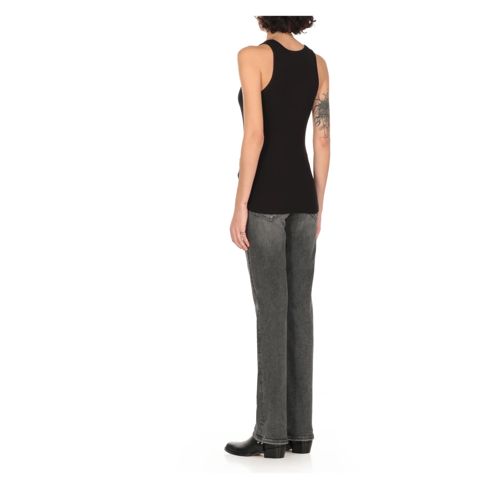 Coperni Zwarte Mouwloze Ronde Hals Geborduurde Top Black Dames