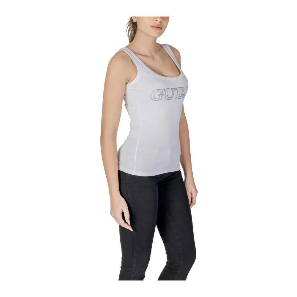 Guess Gedrukte Mouwloze Top White Dames