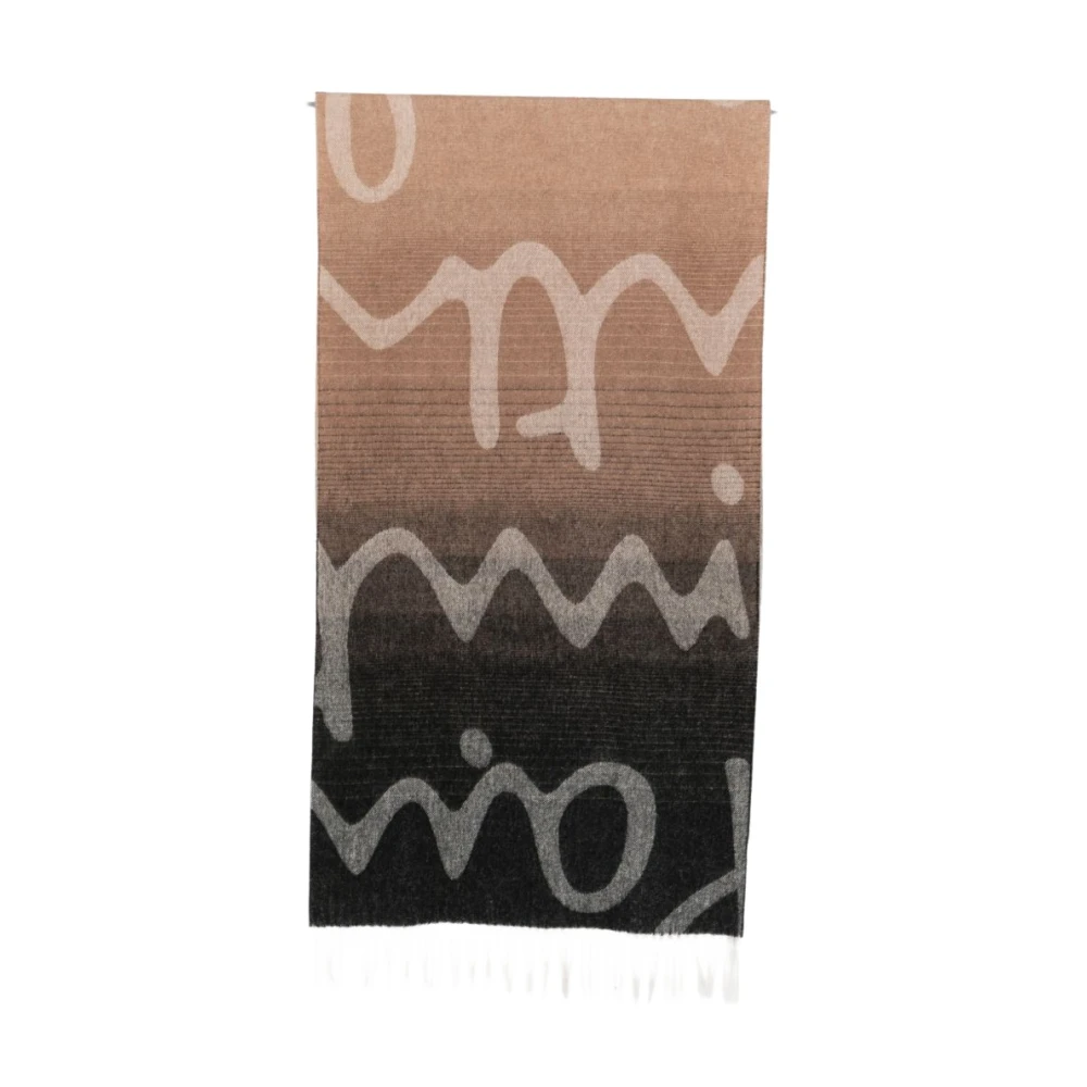 Paul Smith , Winter Scarves, Female, Beige, One Size, Logo Wool Scarf
