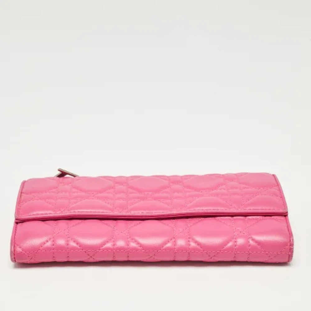 Dior Vintage Pre-owned Leather wallets Pink Dames