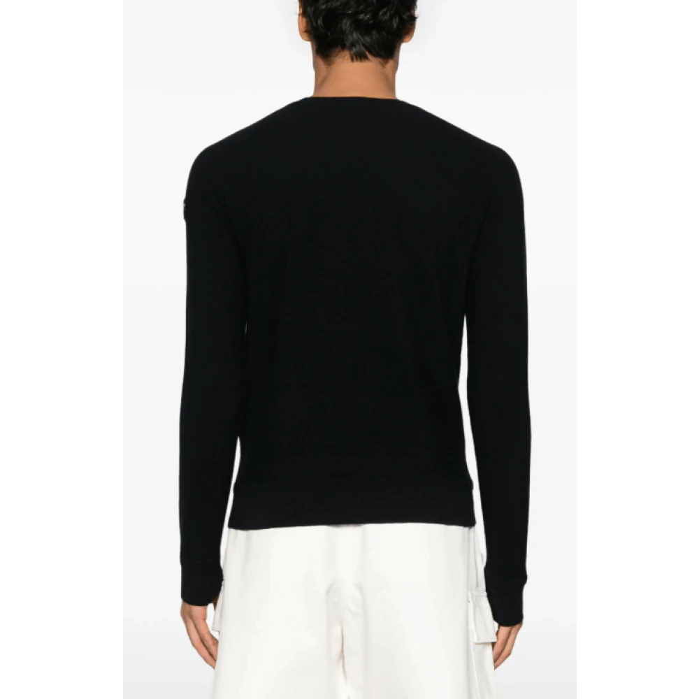 Moncler Midnight Blue Logo Patch Sweater Blue Heren