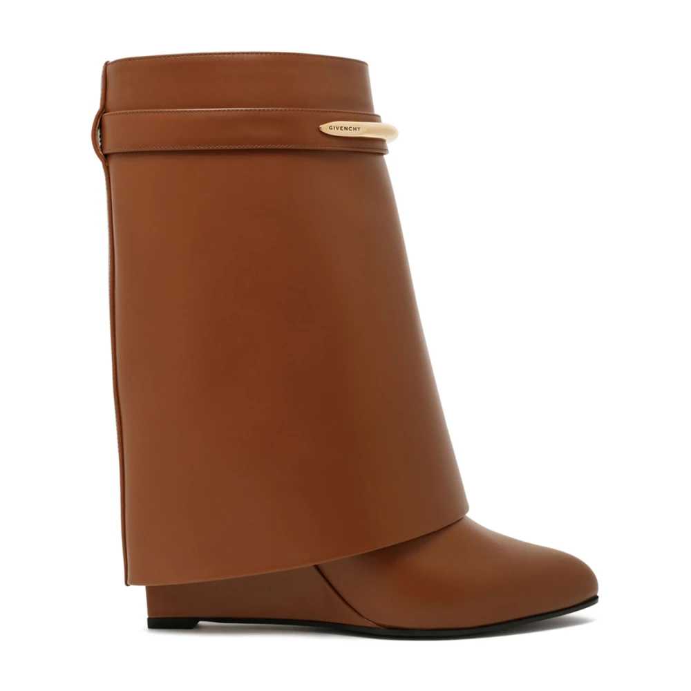 Givenchy Women's Brown High Boots, 6 Uk, Shark Pinch Leather Ankle Boots