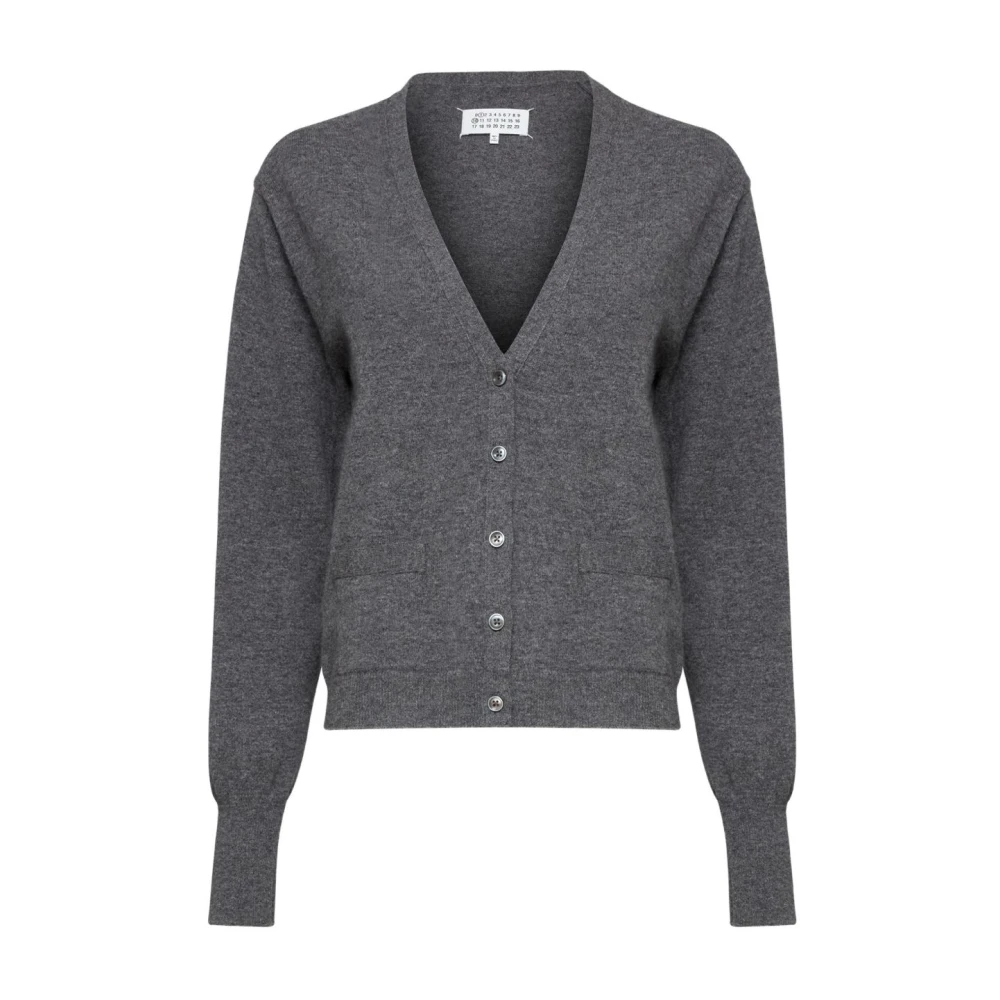 Maison Margiela Women's Gray V-Neck Cardigan