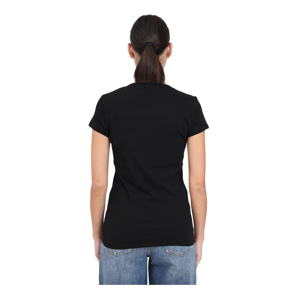 Armani Exchange Geborduurd Logo Zwart T-shirt Black Dames