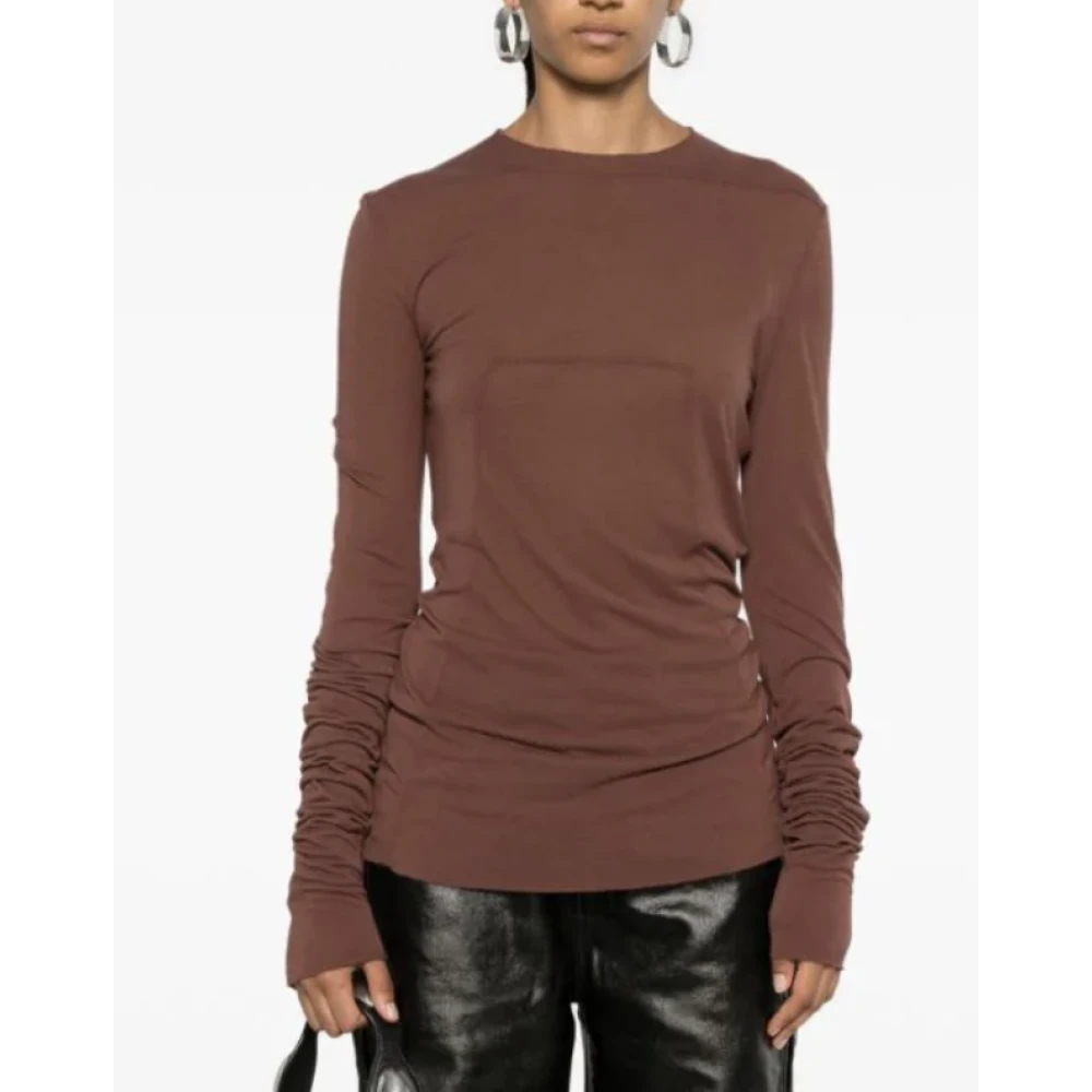 Rick Owens Stijlvolle Top met Unieke Halslijn Brown Dames