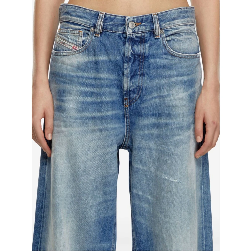Diesel Elegante katoenen broek voor vrouwen Blue Dames