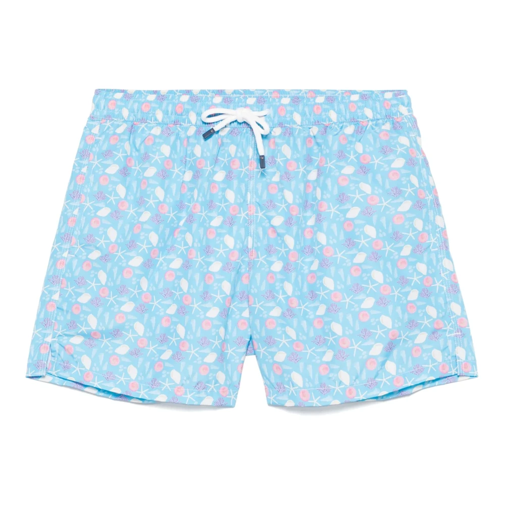 Fedeli Polyester Badshorts med Elastiskt Bälte Blue, Herr