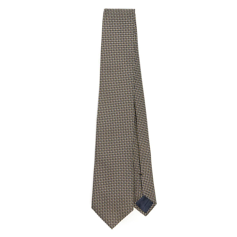 Emporio Armani Donkergrijs Geel Geweven Jacquard Stropdas Multicolor Heren