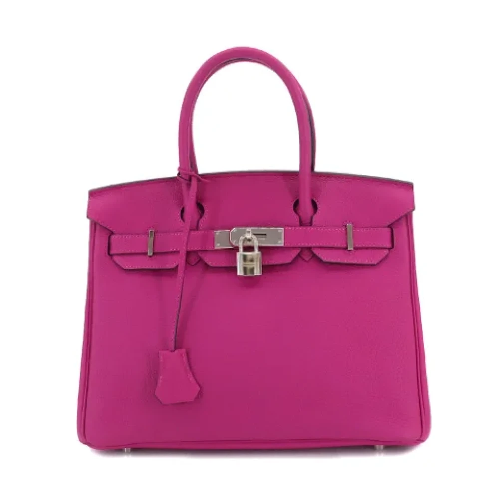 Hermès Vintage Tweedehands Roze Leren Hermès Tas Pink Dames