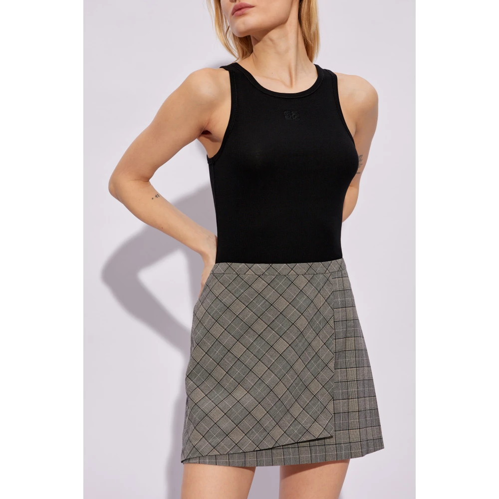 Ganni Logo-geborduurd top Black Dames