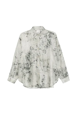 Blommig skjorta med knäppning