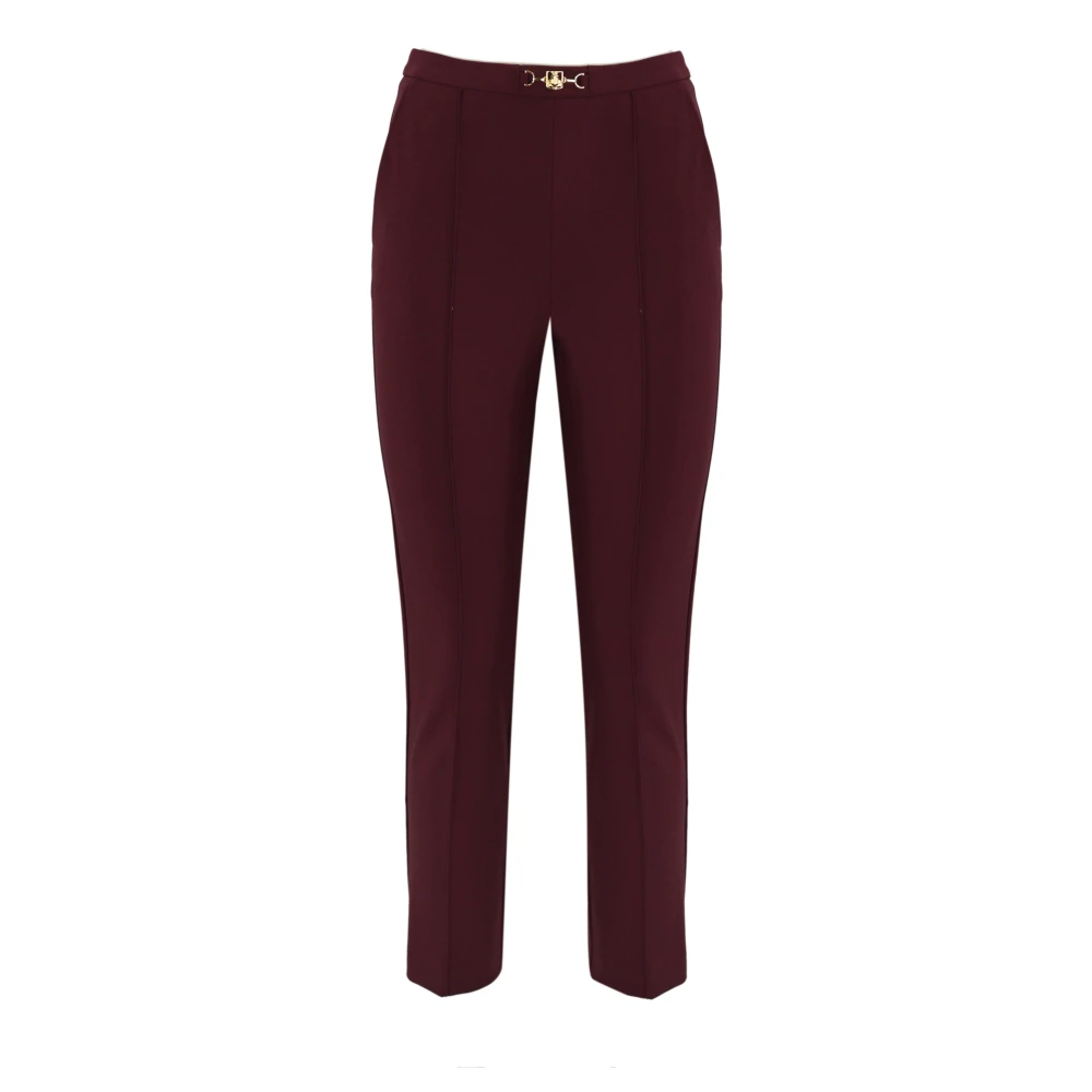 Elisabetta Franchi Rode Straight Leg Broek Red Dames