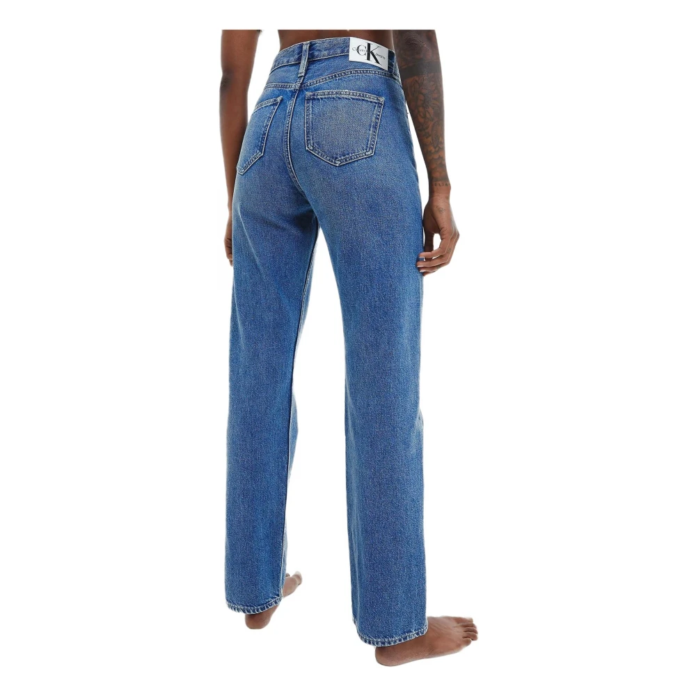 Calvin Klein High Rise Straight Jeans Blue Dames