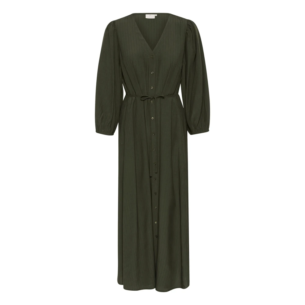 Kaffe Bosnachtjurk met ¾ mouwen Green Dames