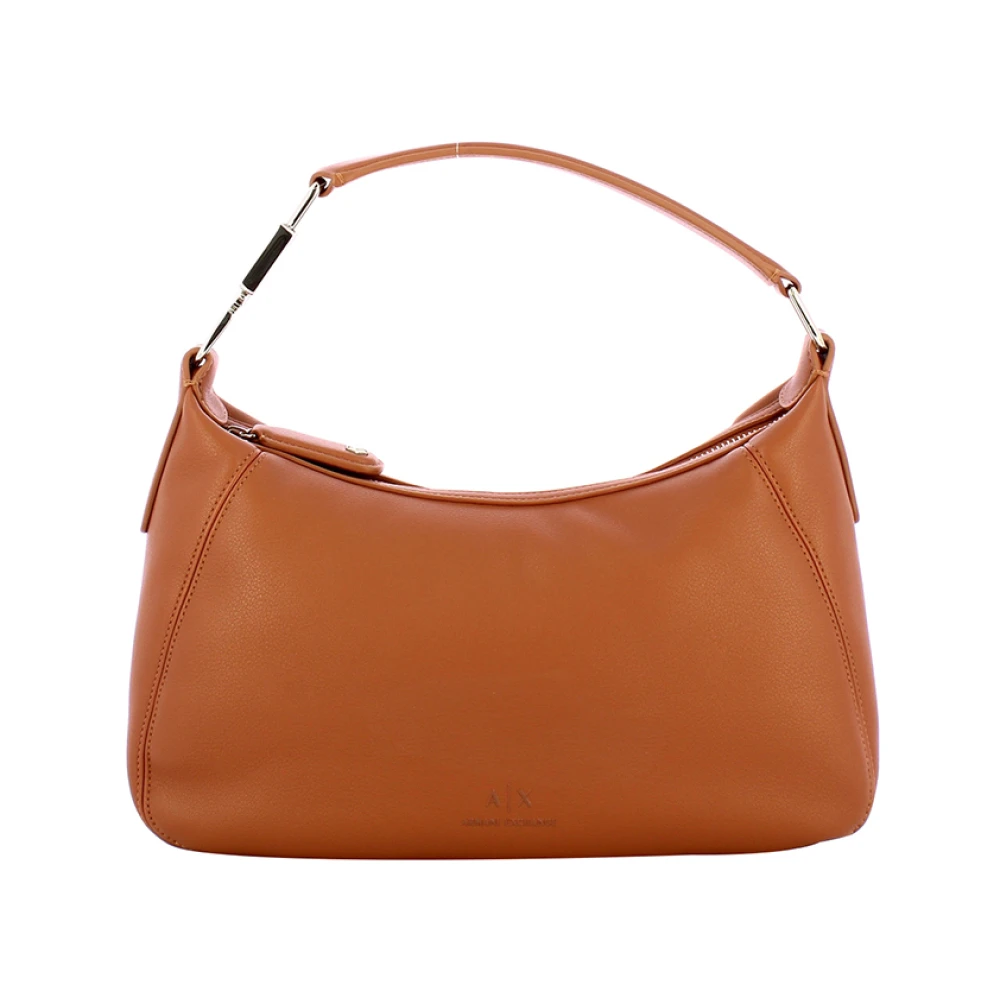 Armani Exchange Bruine schoudertas met lederen details Brown Dames