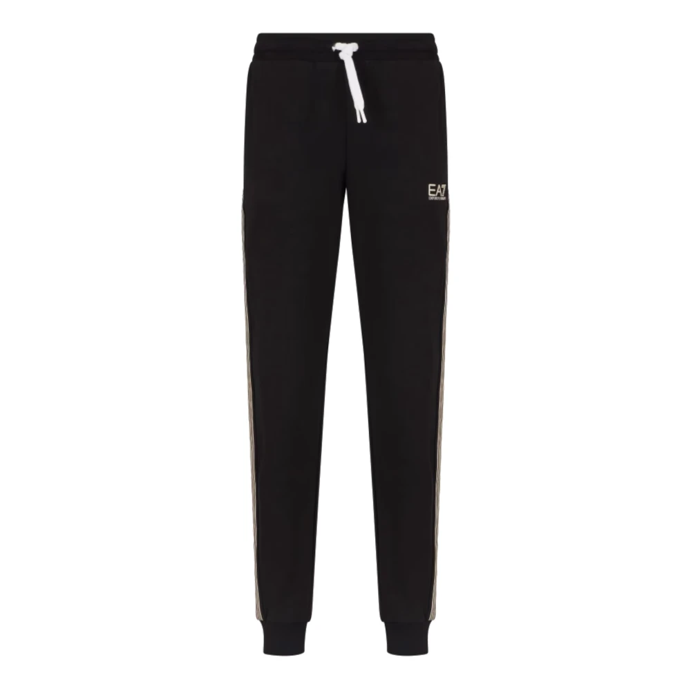 Emporio Armani EA7 Zwarte Joggerbroek met Gouden Logo Black Heren