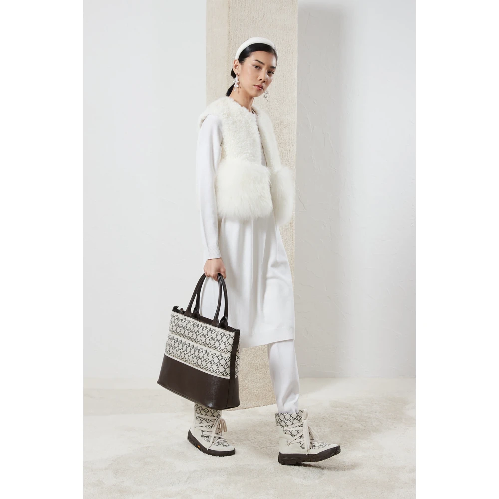 PESERICO Wol zijde en kasjmier joggers White Dames