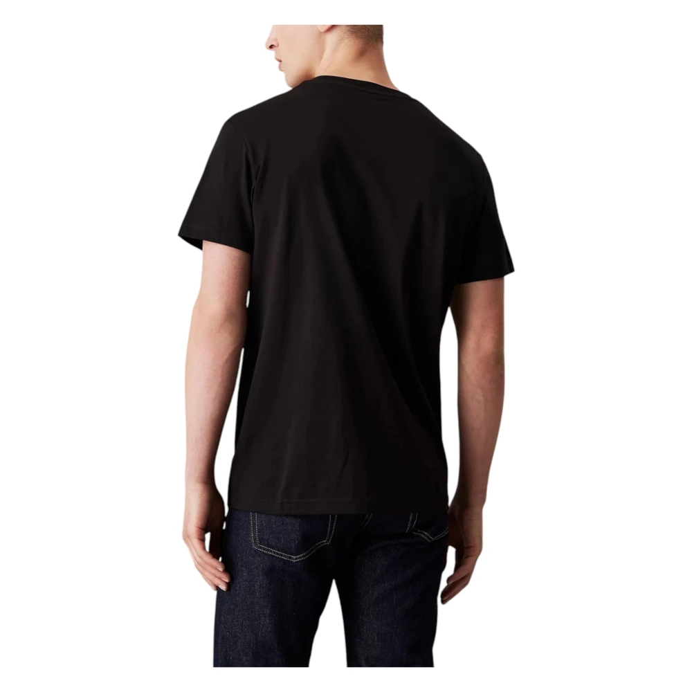 Calvin Klein Jeans Zwarte Katoenen T-shirt Korte Mouw Black Heren