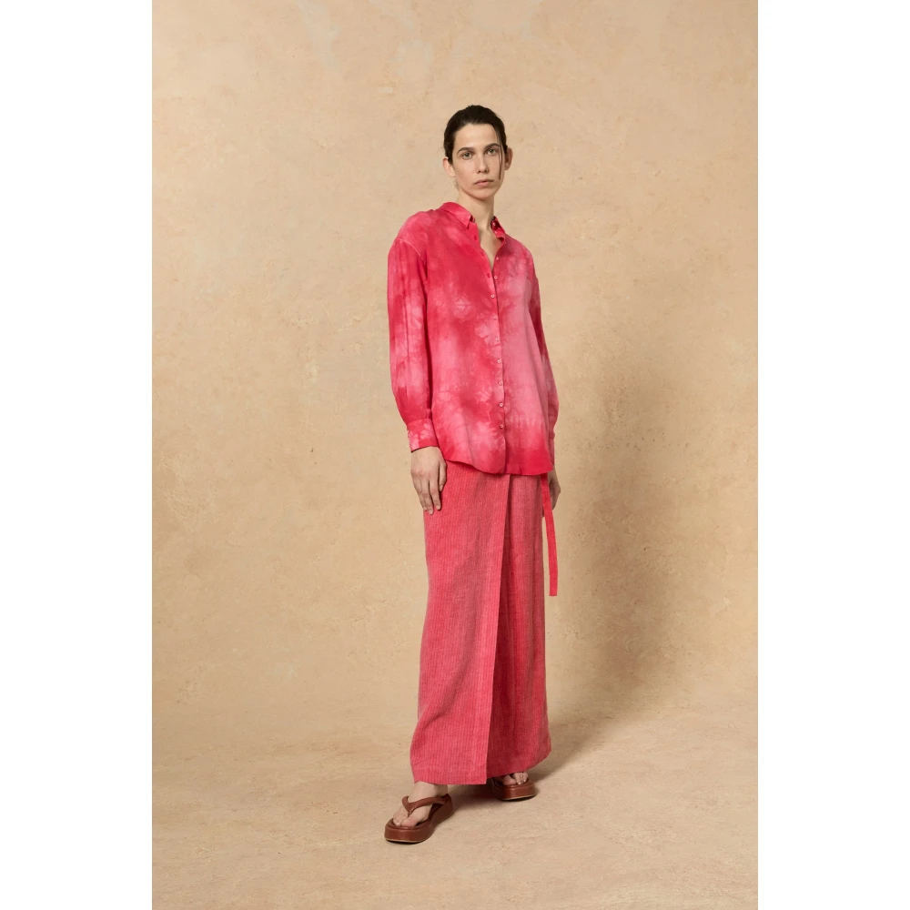 Cortana Roze Zijden Shirt Maltinto Stijl Pink Dames