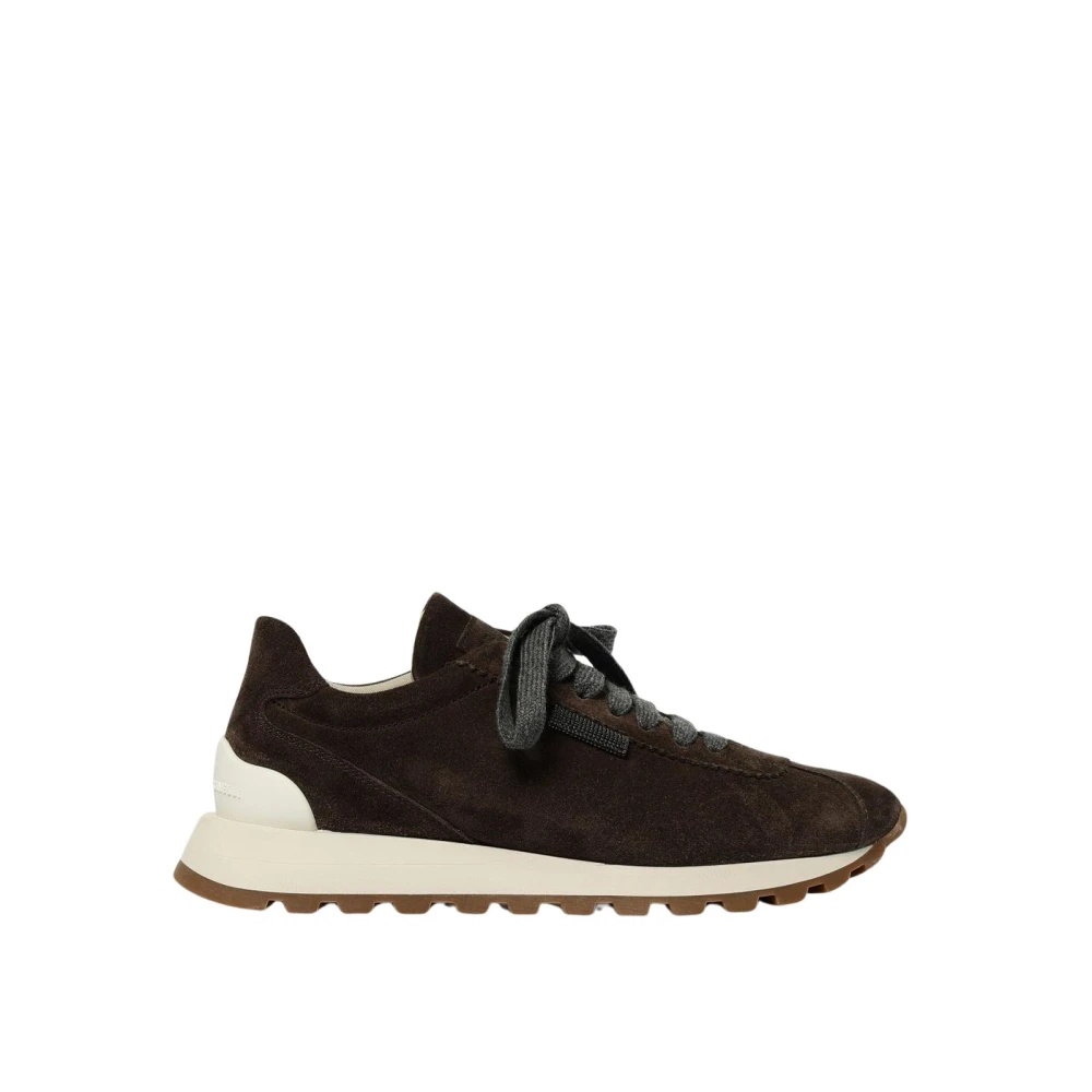 Brunello Cucinelli Black Suede Low-Top Trainers - Female - Sneakers - 7 Uk - Shoes