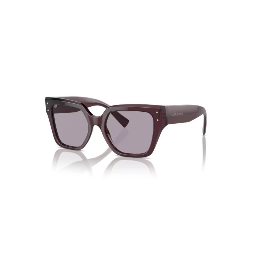 Dolce & Gabbana , Sunglasses, Female, Purple, 52 Mm, Square Sunglasses With Transparent Violet Lenses