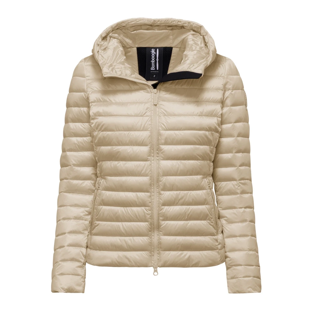 BomBoogie Heldere Nylon Hooded Jacket met Synthetische Vulling Gray Dames
