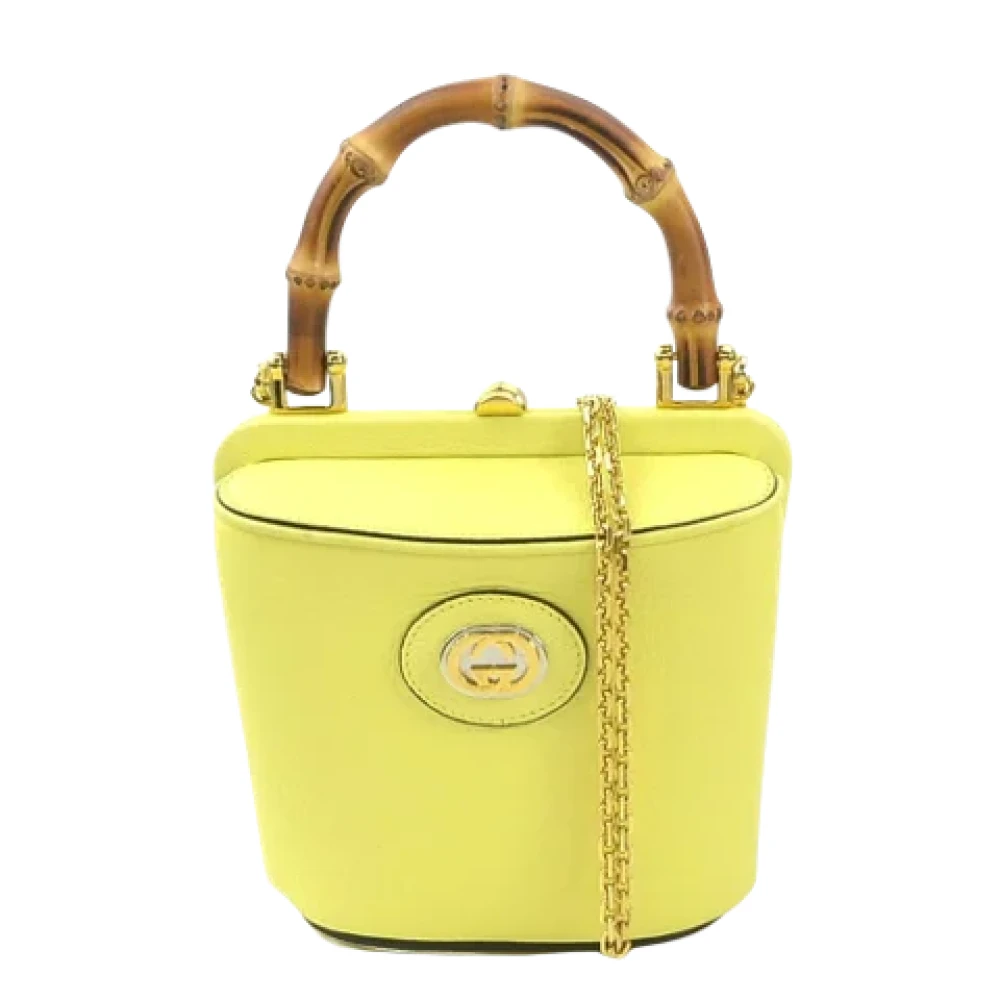 Gucci Vintage Pre-owned Leather gucci-bags Yellow Dames