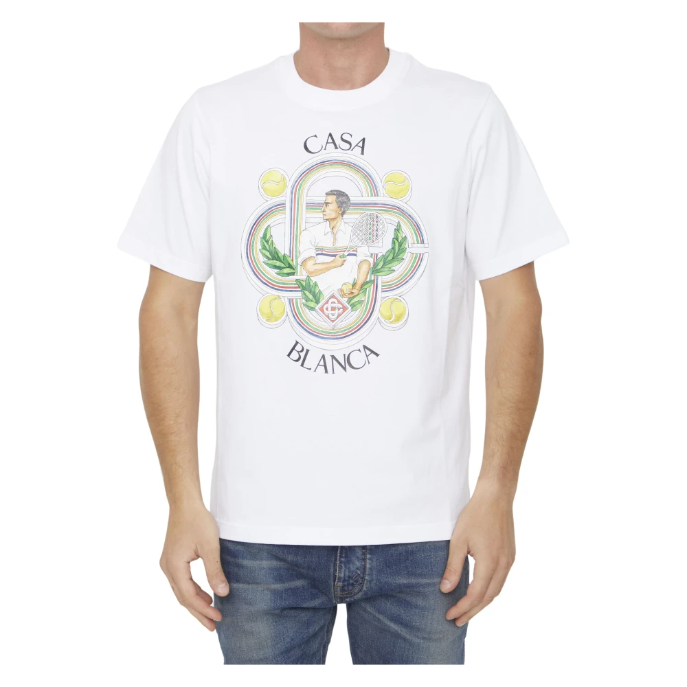 Casablanca Le Joueur Wit T-Shirt White Heren
