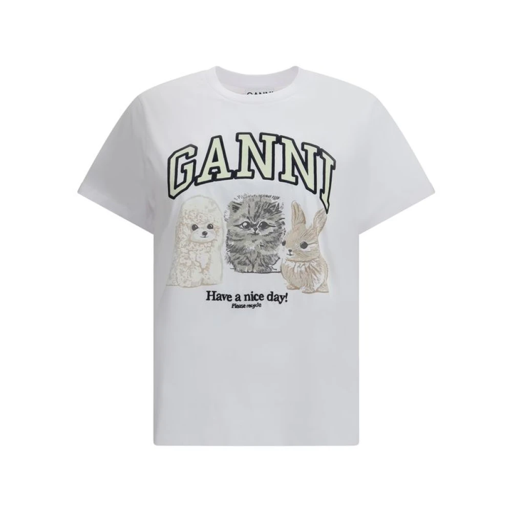 Ganni - Tops > T-Shirts - White - Ganni - Modalova