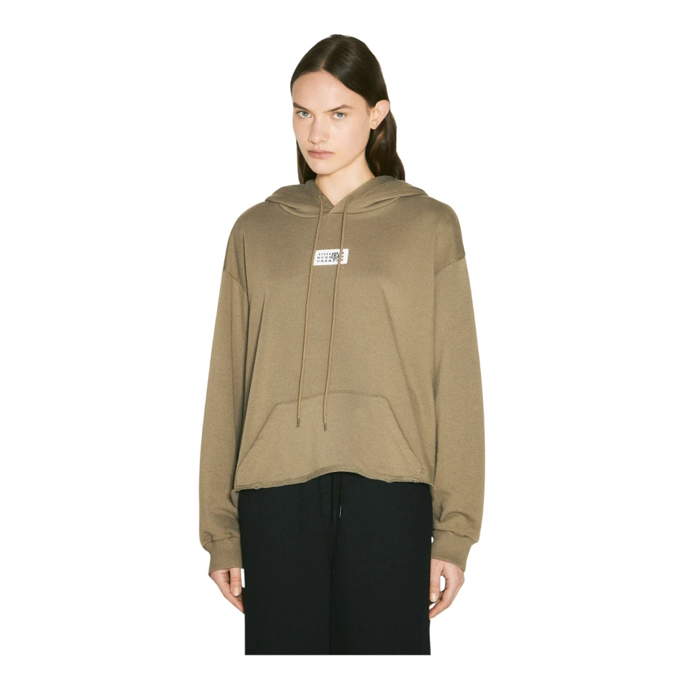 MM6 Maison Margiela Groene Katoenen Sweatshirt met Capuchon Green Dames