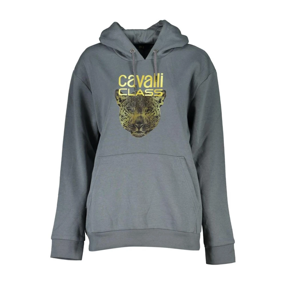 Cavalli Class Womens Gray Hoodies Cotton Jumper Medium | Miinto