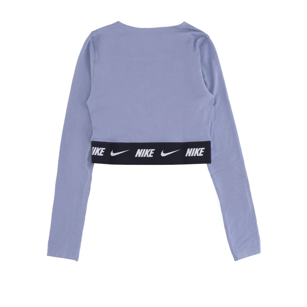 Nike Sportswear Crop Tape Longsleeve Top Purple Dames
