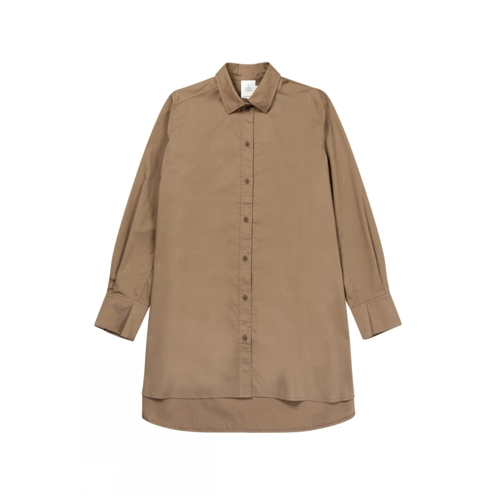 Munthe Women's Brown Shirts, Xs, Camel Shirt With Long Sleeves