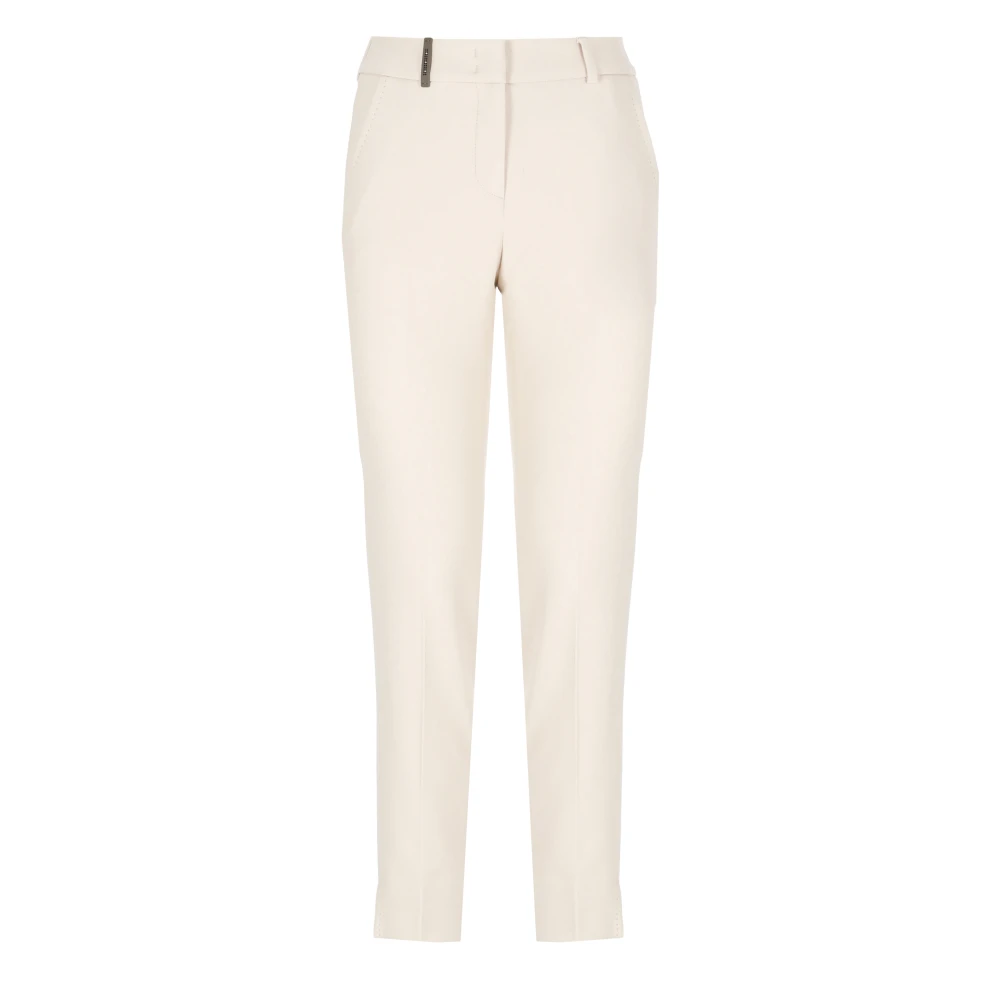 PESERICO Ivoor Broek met Riemlussen Beige Dames