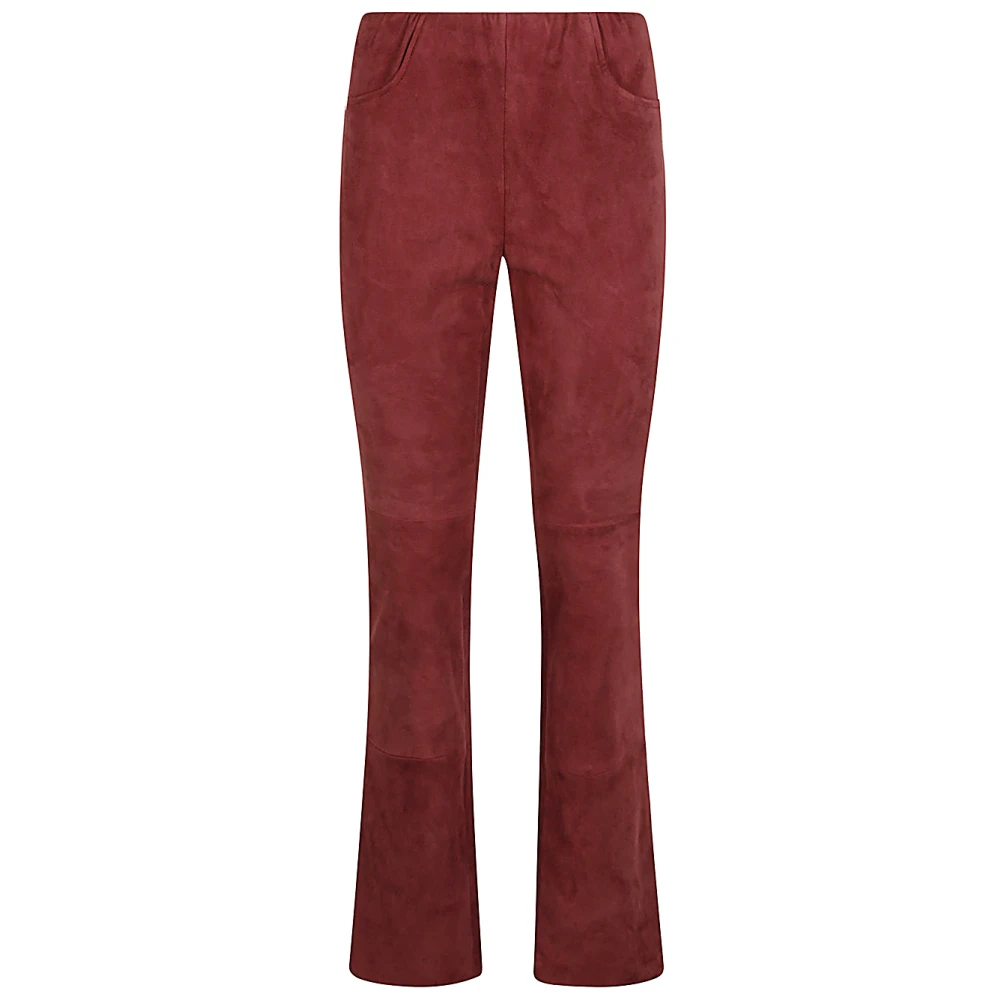 Via Masini 80 Rode Flared Broek met Hoge Taille Red Dames