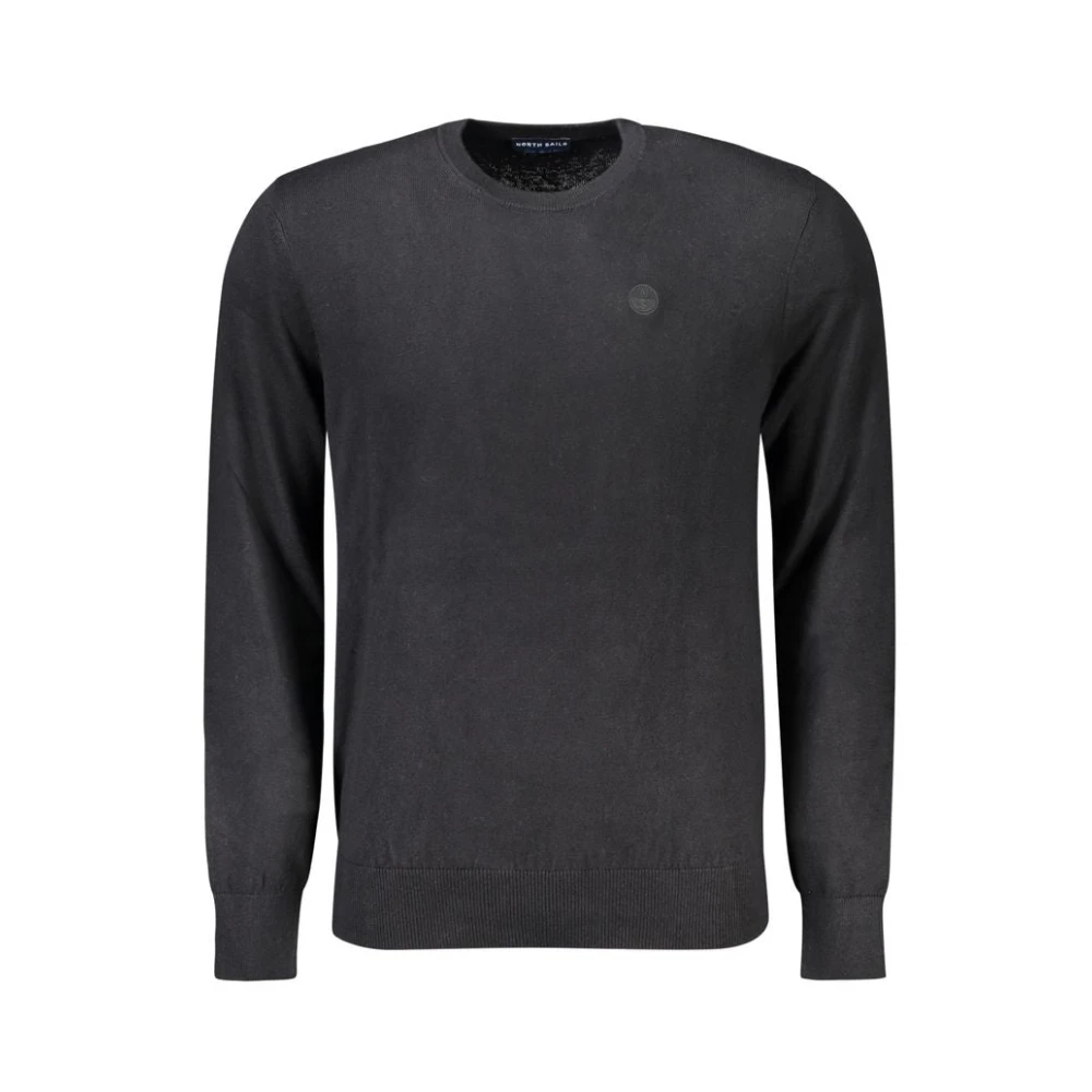 North Sails Men's Black Round-Neck Knitwear,, Cotton Jumper Large