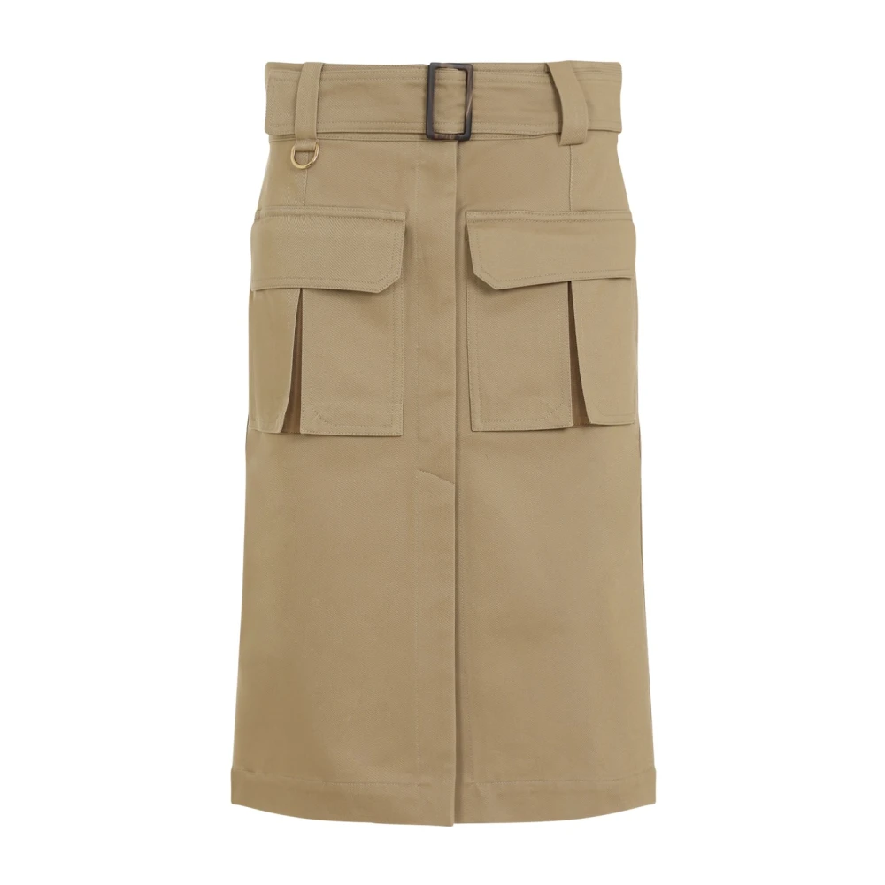 Chloé Khaki Midi Rok Brown Dames