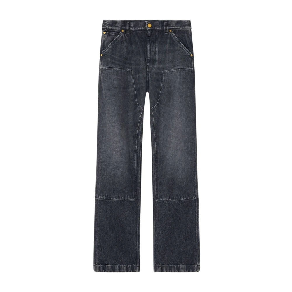 Versace Zwarte Patchwork Jeans Black Heren