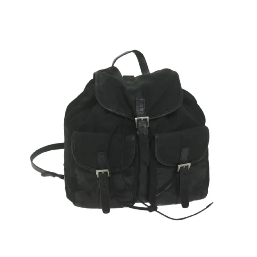 Prada Vintage Pre-owned Nylon backpacks Black Dames