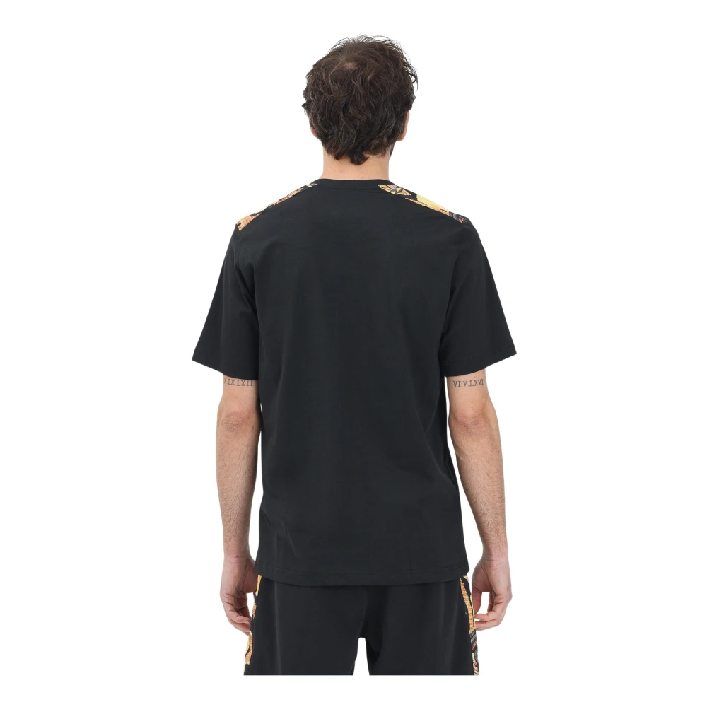 Australian Zwarte T-shirt met korte mouwen en kleurrijke schouderinzetten Black Heren