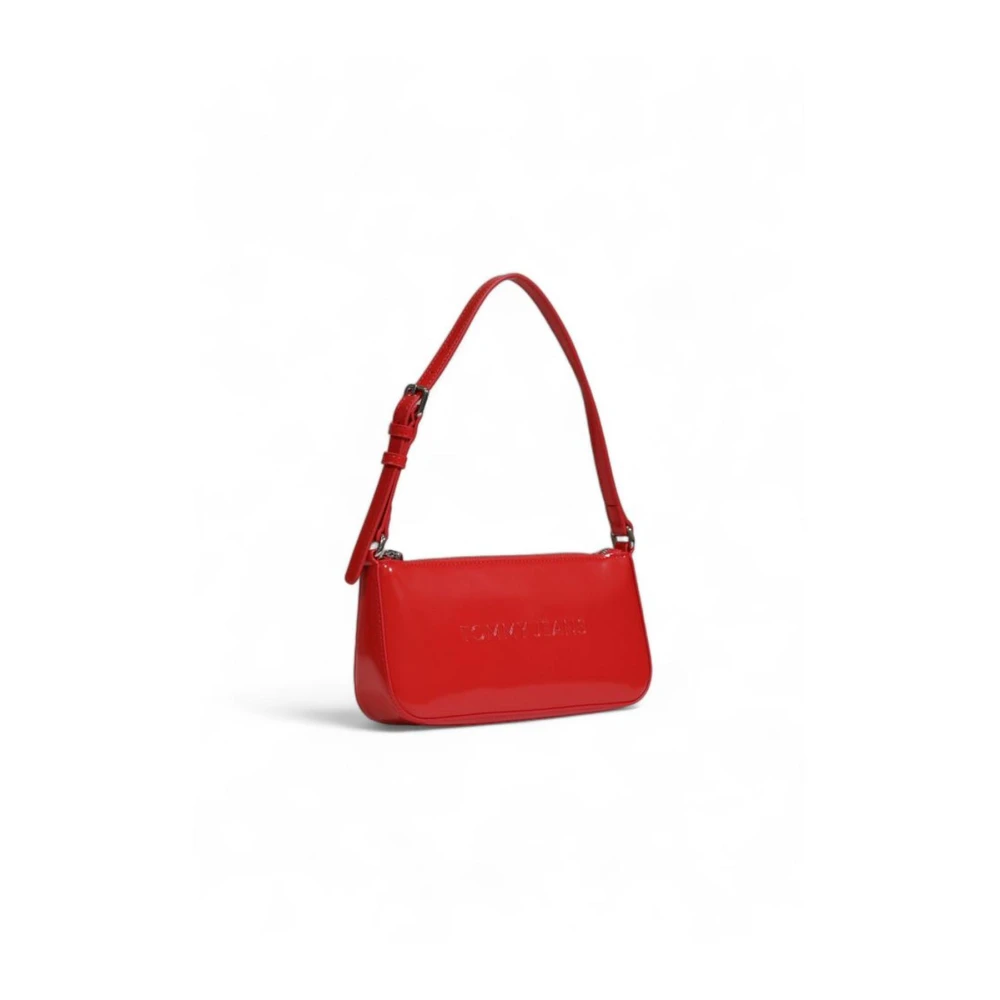 Tommy Hilfiger Stijlvolle Polyethyleen Handtas voor Vrouwen Red Dames