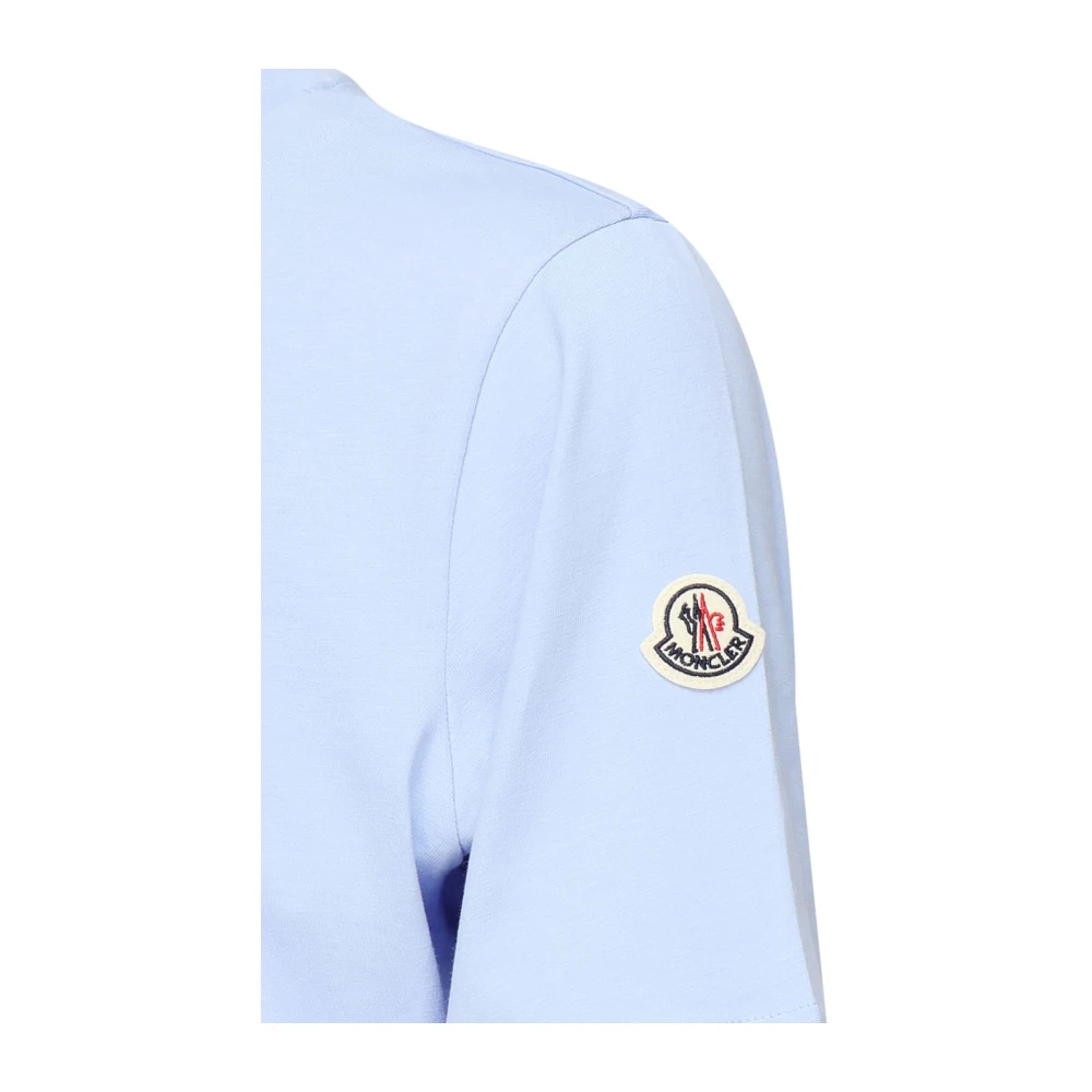 Moncler Blauwe Katoenen T-shirts en Polos Blue Heren