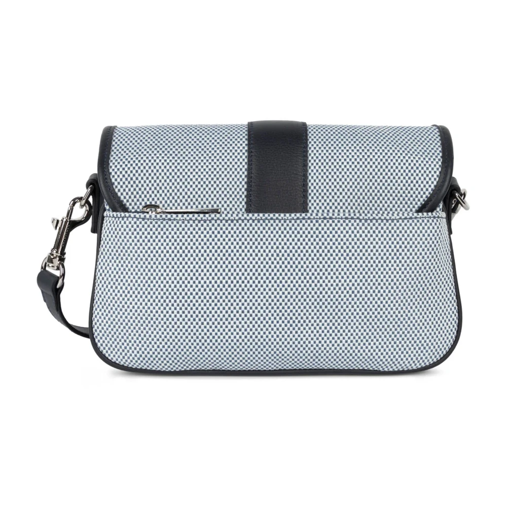 Lancaster Canvas Fia Flap Tas met Metalen Sluiting Blue Dames