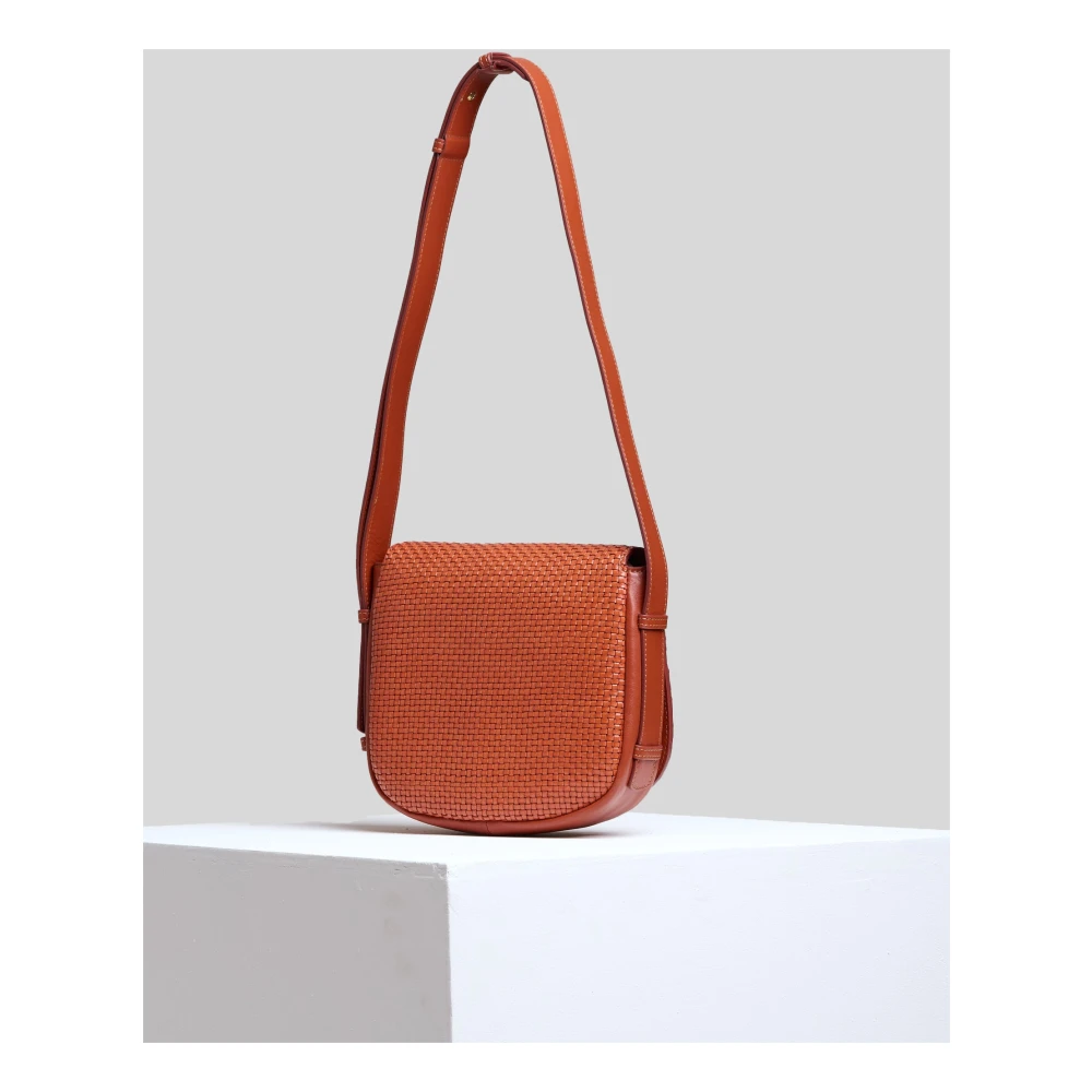 Tramontano Handgeweven leren crossbodytas Orange Dames